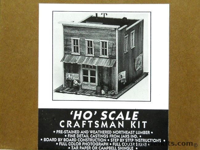Mainline Siding 1/87 General Store With Pre-Stained and Weathered Hardwood - HO / HOn3 Scale Craftsman Kit, MS004 plastic model kit